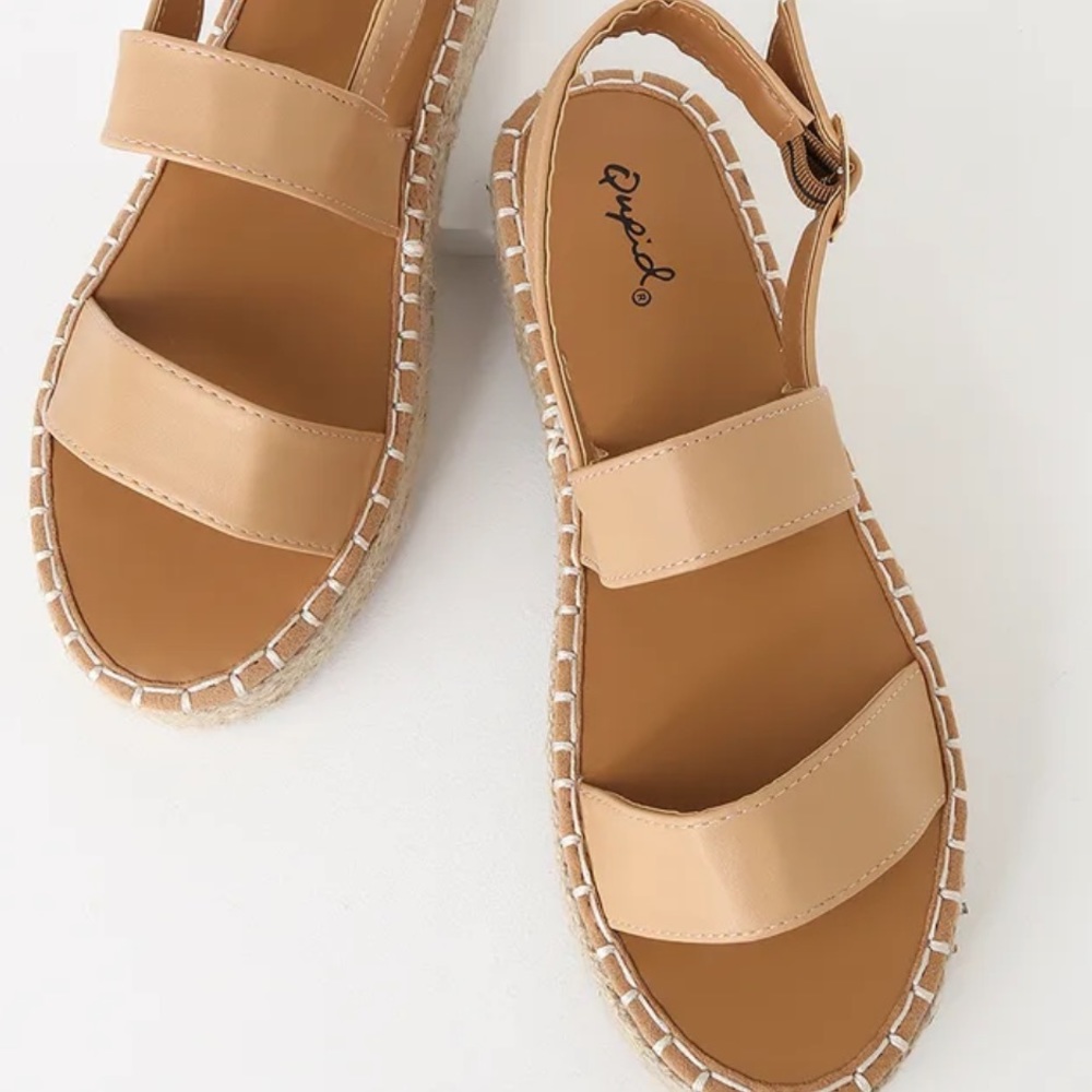 Lulu's Tan Espadrille Platform Sandals - Picture 2 of 2